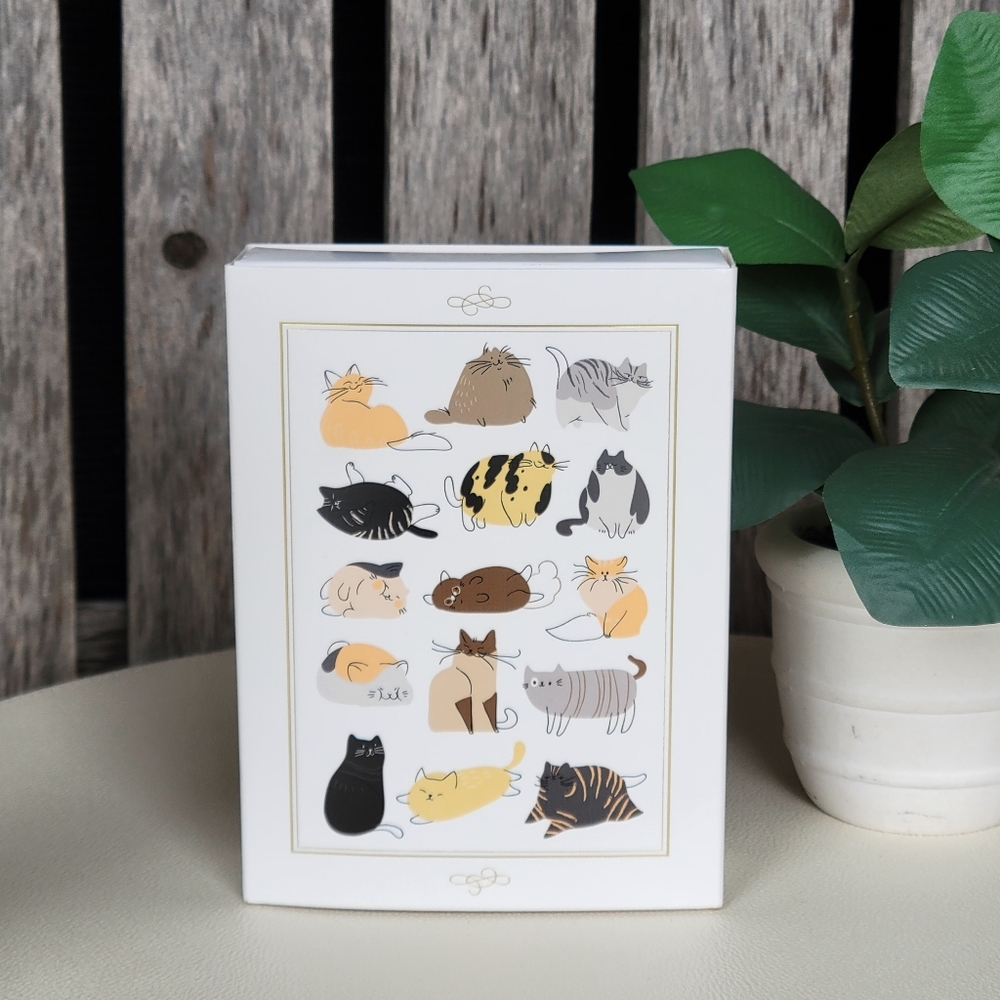 Whimsical Cat Themed Embossed Note Cards By Pictura